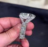 8 CT Large pear moissanite engagement ring,celebrity style,unique pear shaped ring,wide band teardrop ring,Diamond cocktail wedding ring
