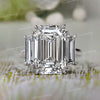12.1TCW Three stone emerald cut moissanite ring,3 stone emerald cut engagement ring,white gold,big large celebrity style,unique wedding ring