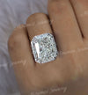 Radiant cut moissanite engagement ring 19CT large crushed ice Radiant Halo ring Statement Wedding ring Anniversary gift big diamond ring