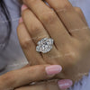 8.5CT Cushion Cut Three Stone Moissanite Ring Large Wedding Engagement statement ring anniversary gift large diamond ring cocktail ring her