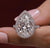 pear lab grown diamond halo ring 6CT pear shaped engagement ring IGI certified diamond wedding ring large diamond anniversary Ring for women