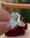 pear lab grown diamond engagement ring IGI certified 10CT large diamond pear shape ring eternity band anniversary gift wedding ring women