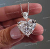 Heart moissanite pendant necklace,18k/14k solid gold chain necklace 11.37CT solitaire pendant necklace,moissanite necklace, iced out pendant