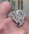 8 CT Oval moissanite engagement ring set unique solitaire double wedding band celebrity style large Oval cut luxury modern wedding ring set