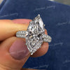7.5CT Marquise Moissanite Engagement Ring: Art Deco Filigree, Hidden Halo wedding ring