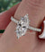 2 CT Marquise moissanite engagement ring,unique solitaire hidden halo ring,art deco,14k/18k white gold,wedding ring,anniversary•promise ring