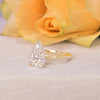 3 CT Pear moissanite engagement ring,hidden halo,14k yellow gold,pear shaped ring,solitaire moissanite ring,wedding ring for women