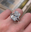 13CT Radiant cut engagement ring split band large solitaire Radiant moissanite engagement ring split shank ring cocktail luxury wedding ring
