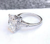 Radiant Cut Moissanite Engagement Ring: Baguette Side Stones, 10k/14k/18k White Gold/platinum