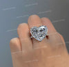 11 TCW moissanite heart engagement ring,hidden halo,chunky unique celebrity style,huge large big heart shaped ring,luxury wedding ring