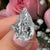 14ct Pear Moissanite Engagement Ring: Large Solitaire, White Gold Wedding ring or Anniversary ring for women