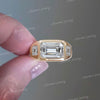 mens Moissanite ring 14k gold emerald cut bezel set male wedding ring unique mens wedding band promise ring for him groomsman proposal ring