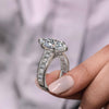 Marquise Moissanite engagement ring large Marquise solitaire 7.5 CT crushed ice moissanite eternity wide band diamond cocktail wedding ring