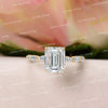 2.5CT emerald cut Moissanite engagement ring,unique,vintage style engagement ring,hidden halo,Moissanite emerald solitaire ring,wedding ring