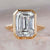 Emerald cut bezel set moissanite ring 8CT large Emerald cut engagement ring gold cathedral wedding ring big diamond anniversary ring women