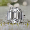 12.1TCW Three stone emerald cut moissanite ring,3 stone emerald cut engagement ring,white gold,big large celebrity style,unique wedding ring