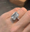 8 CT Large Emerald cut moissanite engagement ring,big solitaire knife edge,celebrity style emerald Moissanite diamond wedding ring for women