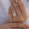 2.5 CT cushion cut engagement ring,hidden halo moissanite ring,unique double prong,14k elongated cushion,modern trendy,wedding ring,women