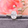 2.5 CT cushion cut engagement ring,hidden halo,moissanite solitaire ring,stunning 1.5mm thin band,elongated cushion,anniversary,wedding ring