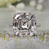 18ct Asscher Cut Moissanite Ring: 14k Yellow Gold Solitaire