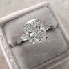 3 stone cushion cut engagement ring 17.2 TCW Shiled&Large elongated cushion cut moissanite engagement ring cocktail Three stone wedding ring