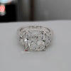 Three stone engagement ring 8.5 CT cushion cut moissanite engagement ring white gold ring celebrity inspired diamond wedding ring,women