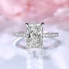 4.82 TCW radiant cut moissanite hidden halo engagement ring,claw prongs solitaire diamond white gold wedding ring,anniversary promise ring