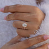 2.5 CT Oval Moissanite Engagement Ring: 14k Rose Gold Hidden Halo