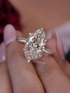 7CT marquise diamond ring Lab grown diamond engagement ring hidden halo Solitaire IGI Certified diamond Wedding Anniversary ring for women