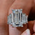 Emerald cut moissanite engagement ring,10.32TCW Five Stone Ring,unique celebrity style bezel emerald moissanite,5th anniversary wedding ring