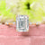 2.5 CT emerald cut moissanite engagement ring,hidden halo,unique emerald cut solitaire moissanite,pave space 18k/14k gold,wedding ring women