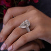 Pear Moissanite Wedding Ring large Anniversary Ring Wide Band Solitaire 10.5CT Pear Shaped Engagement Ring 9th-10th Anniversary Gift Women