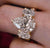 4CT Pear Lab Grown Diamond Engagement Ring: Three Stone 14k Gold Wedding Ring