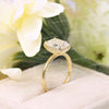 2.5 CT Emerald cut engagement ring moissanite Emerald solitaire ring hidden halo ring 14k yellow gold aniversary promise ring wedding ring