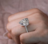 11 TCW moissanite heart engagement ring,hidden halo,chunky unique celebrity style,huge large big heart shaped ring,luxury wedding ring