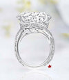 13 CT Oval moissanite engagement ring Large oval solitaire celebrity style oval engagement ring wide band cocktail Luxury wedding rings