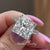 6ct princess moissanite engagement ring Three stone engagement ring hidden halo large square diamond wedding ring anniversary ring for women