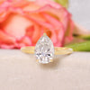 2CT Pear shaped engagement ring,moissanite teardrop ring,classy,simple engagement ring,solitaire pear moissanite ring,14k yellow rose gold