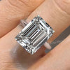 8 CT Large Emerald cut moissanite engagement ring,big solitaire knife edge,celebrity style emerald Moissanite diamond wedding ring for women