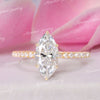 2CT Marquise Moissanite Engagement Ring: Hidden Halo, 6-Claw Prong, Solid Gold