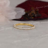 micro pave wedding band,3/4 Eternity Ring,solid 14k Gold,1.5 mm Thin wedding band,moissanite wedding band,simple,dainty stacking ring,women