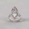 6CT Marquise Moissanite Engagement Ring: Split Shank Halo, Two Tone