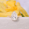 3CT pear moissanite engagement ring,hidden halo solitaire pear shaped engagement ring,pave bridge Cathedral ring,teardrop ring,wedding ring