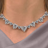 Handmade Heart Moissanite Tennis Choker: 14k Gold Eternity Necklace