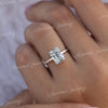 2.7CT radiant cut moissanite engagement ring solitaire engagement ring 14k white gold radiant moissanite hidden halo ring wedding ring women