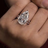 Pear Moissanite Ring Rose Gold 14CTpear shaped Engagement Ring Large Statement Cocktail Ring Split Shank Wedding Anniversary Ring for women