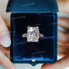 Cushion Cut Moissanite Engagement Ring 12CT Large Elongated Cushion Solitaire ring Hidden Halo Cathedral Wedding Anniversary Ring for Women