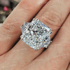 18.5 CT radiant cut engagement ring large three stone moissanite ring celebrity style radiant moissanite big diamond cocktail wedding ring