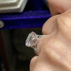 14 CT elongate cushion cut engagement ring large solitaire cushion cut moissanite engagement ringdiamond cocktail Cathedral wedding ring