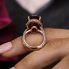 20CT Oval Ruby Engagement Ring Rose Gold large Statement Ruby Ring Unique july birthstone wedding anniversary ring for women cocktail ring